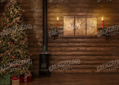 Magic of Santa Study With Tree 7’x5’ UltraCloth (84 x 60 inch) Backdrop