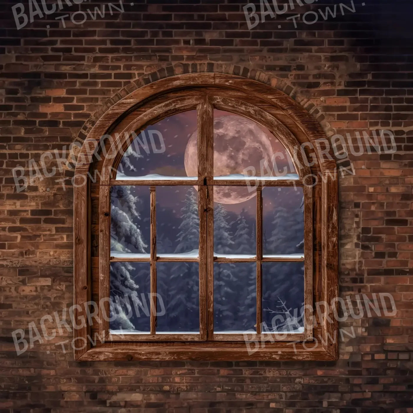 Magic of Santa Window No Santa 10’x10’ UltraCloth (120 x 120 inch) Backdrop