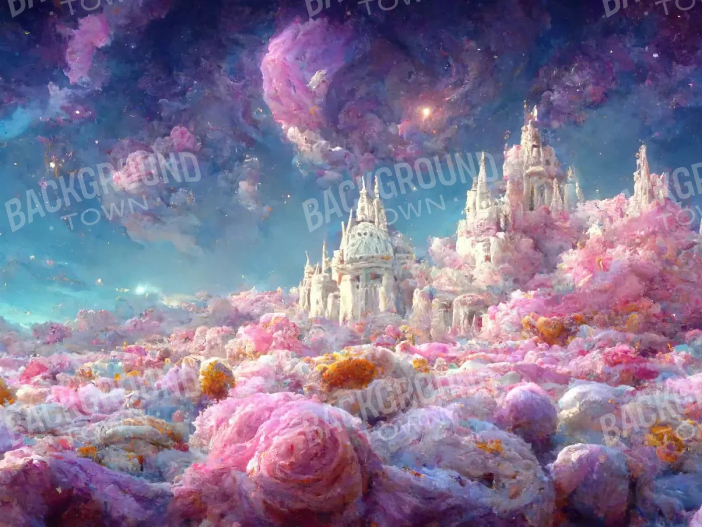 Magical Castle 10X8 Fleece ( 120 X 96 Inch ) Backdrop