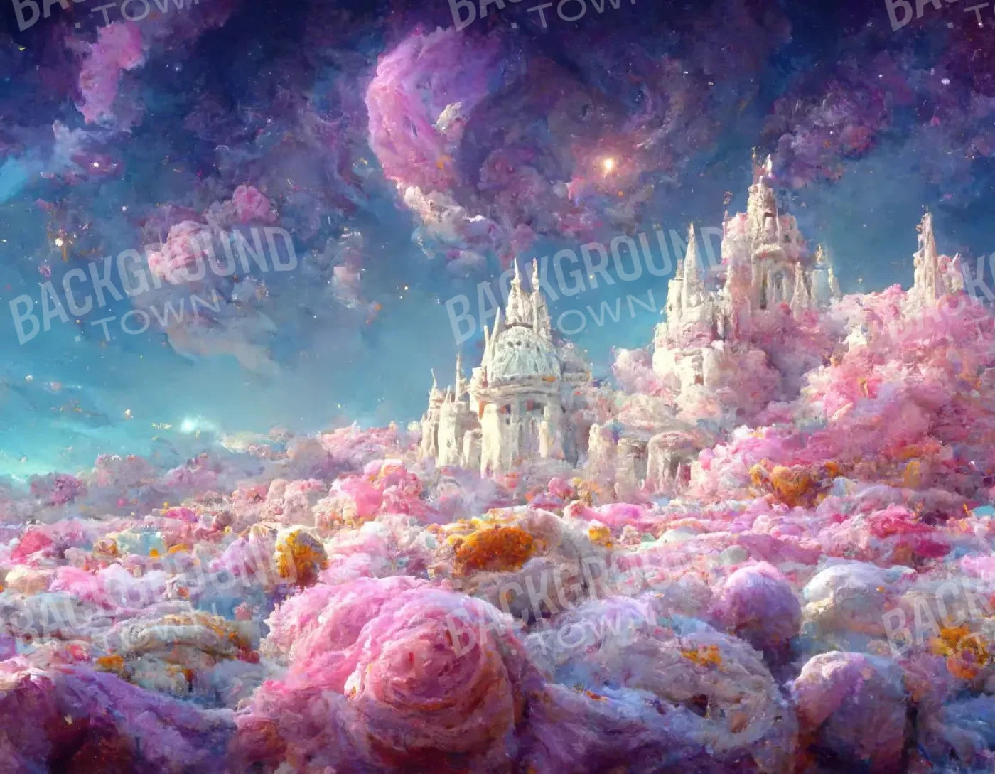 Magical Castle 8X6 Fleece ( 96 X 72 Inch ) Backdrop