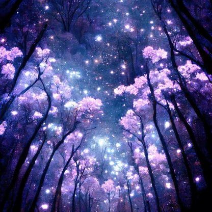 Magical Forest Night 10X10 Ultracloth ( 120 X Inch ) Backdrop