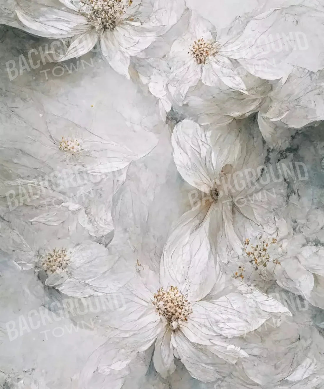 White Floral Backdrop for Photography