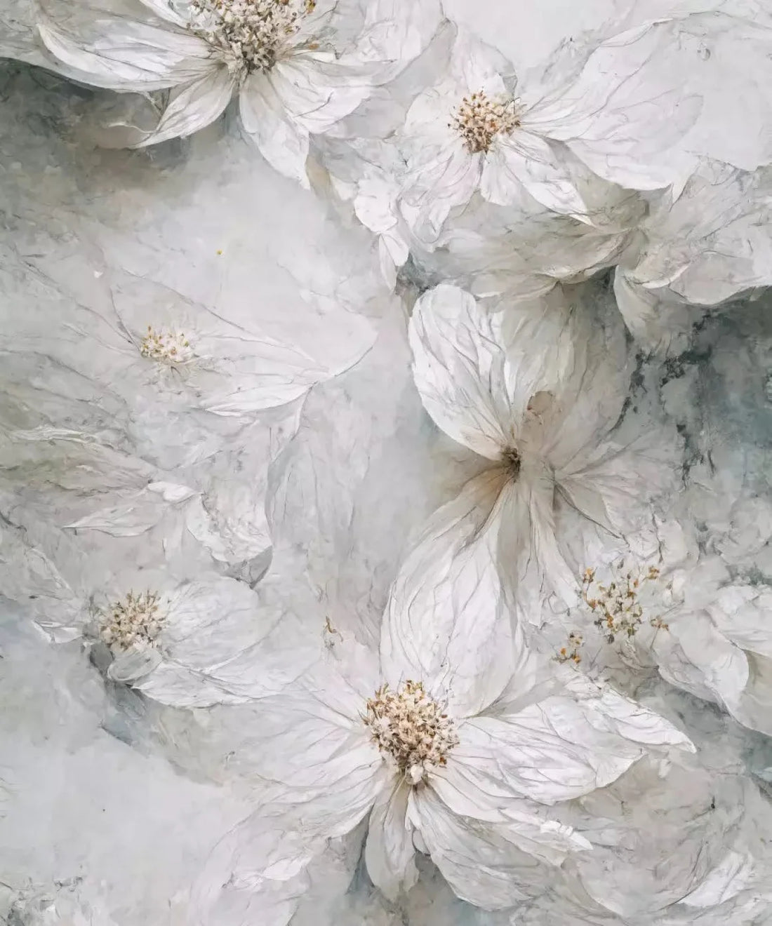 White Floral Backdrop for Photography