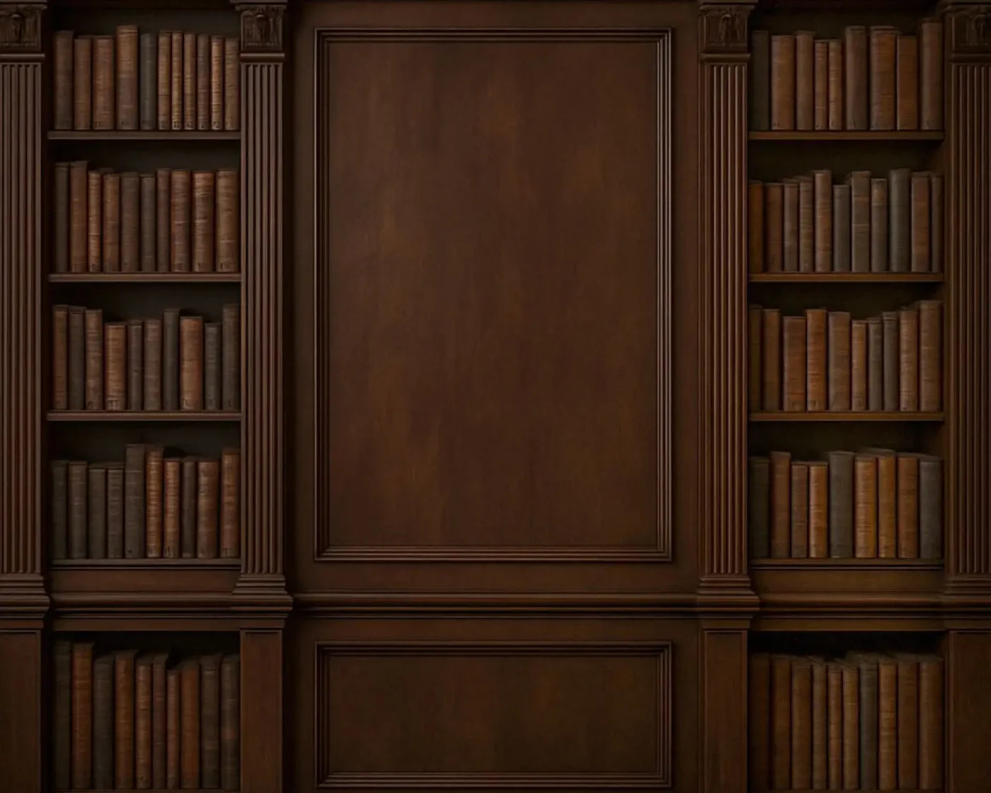 Mahogany Library Wall 10’x8’ Fleece (120 x 96 inch) Backdrop