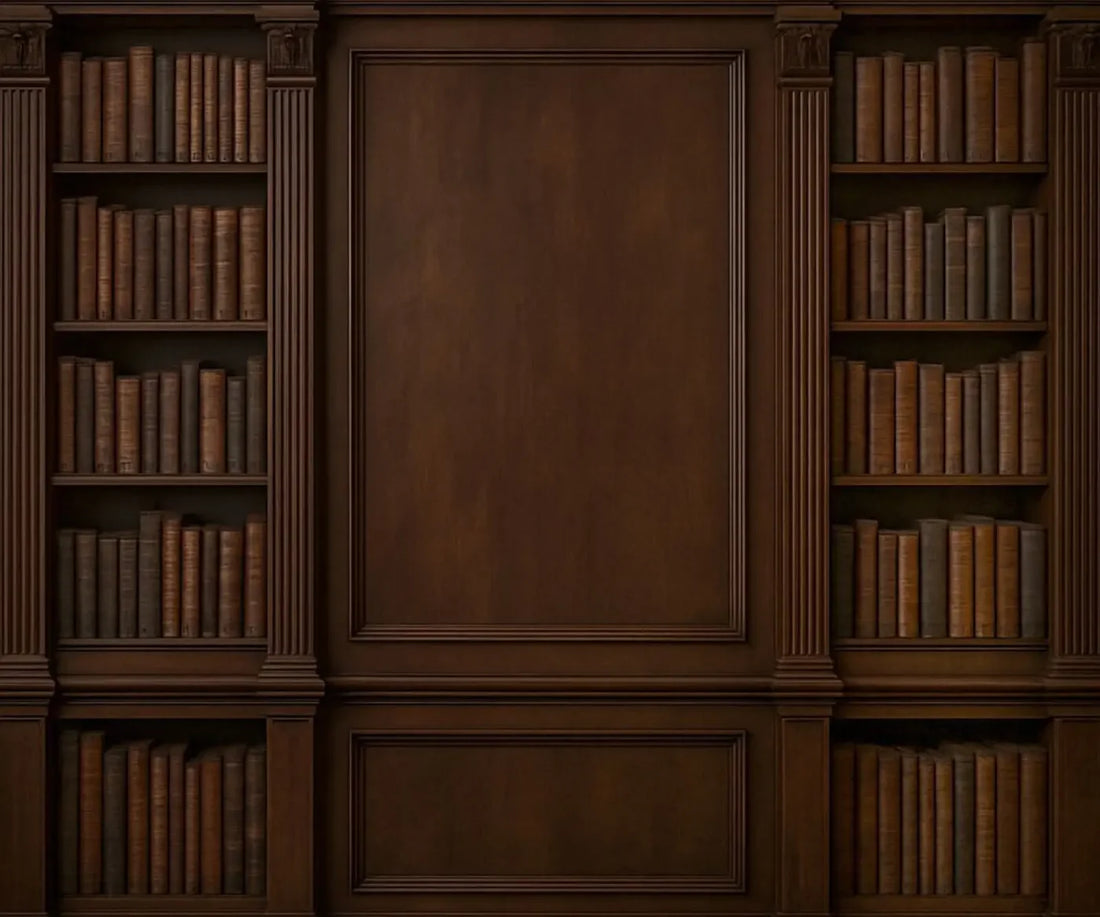 Mahogany Library Wall 5’x4’2 Fleece (60 x 50 inch) Backdrop