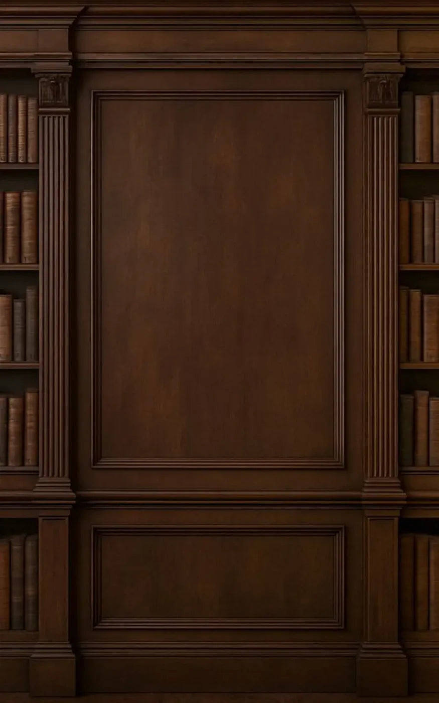 Mahogany Library Wall 5’x8’ UltraCloth (60 x 96 inch) Backdrop