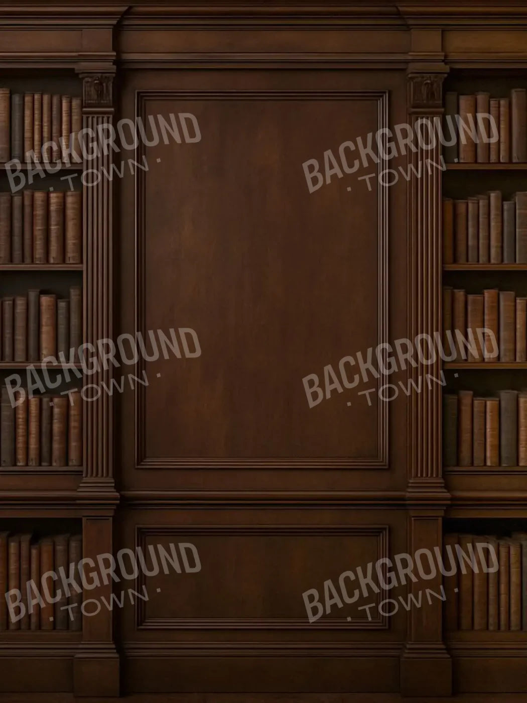 Mahogany Library Wall 6’x8’ Fleece (72 x 96 inch) Backdrop