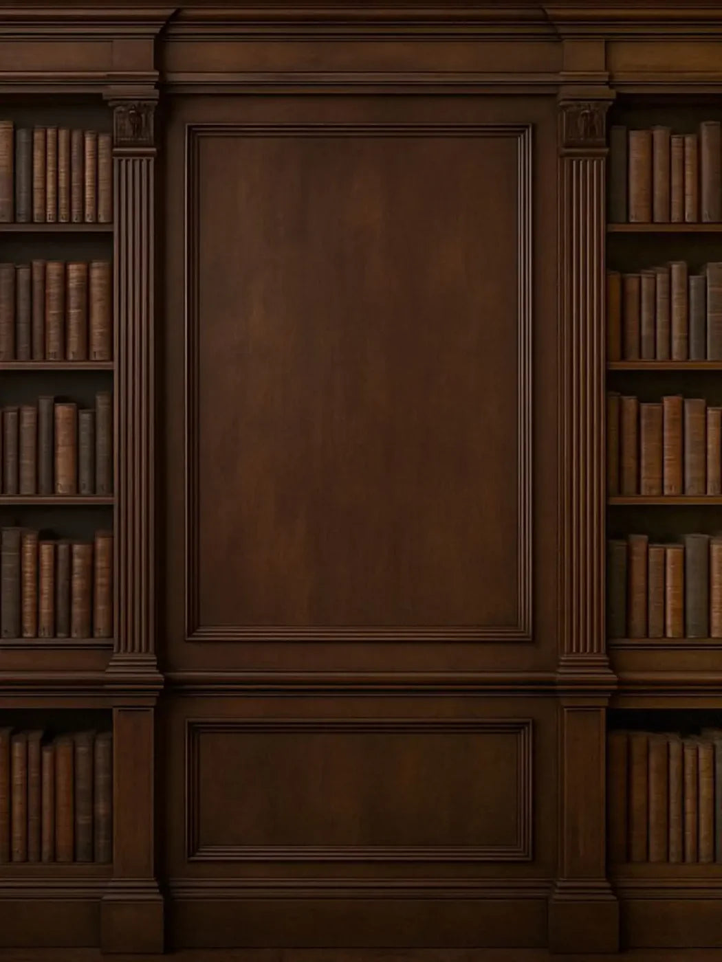Mahogany Library Wall 6’x8’ Fleece (72 x 96 inch) Backdrop