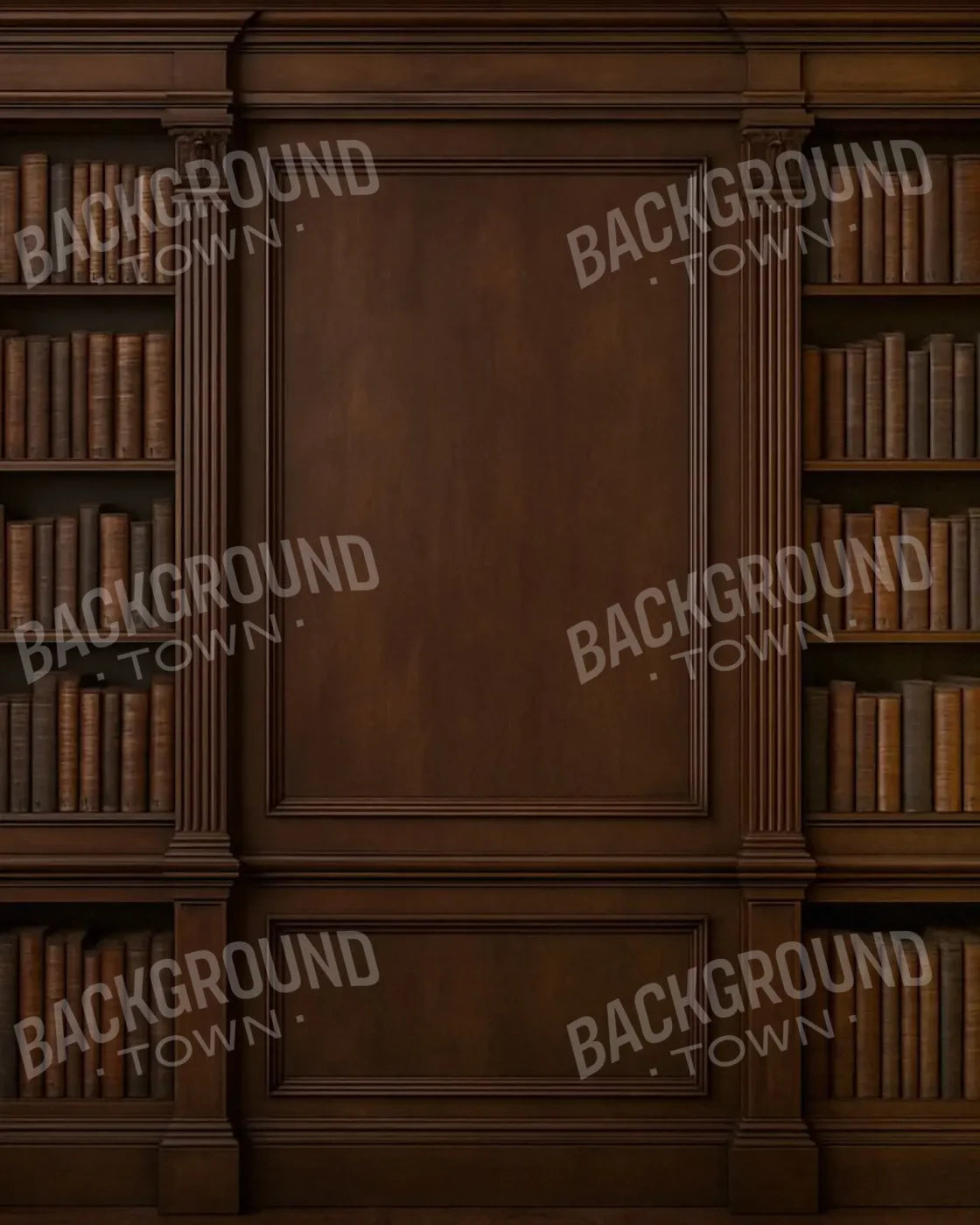 Mahogany Library Wall 8’x10’ Fleece (96 x 120 inch) Backdrop