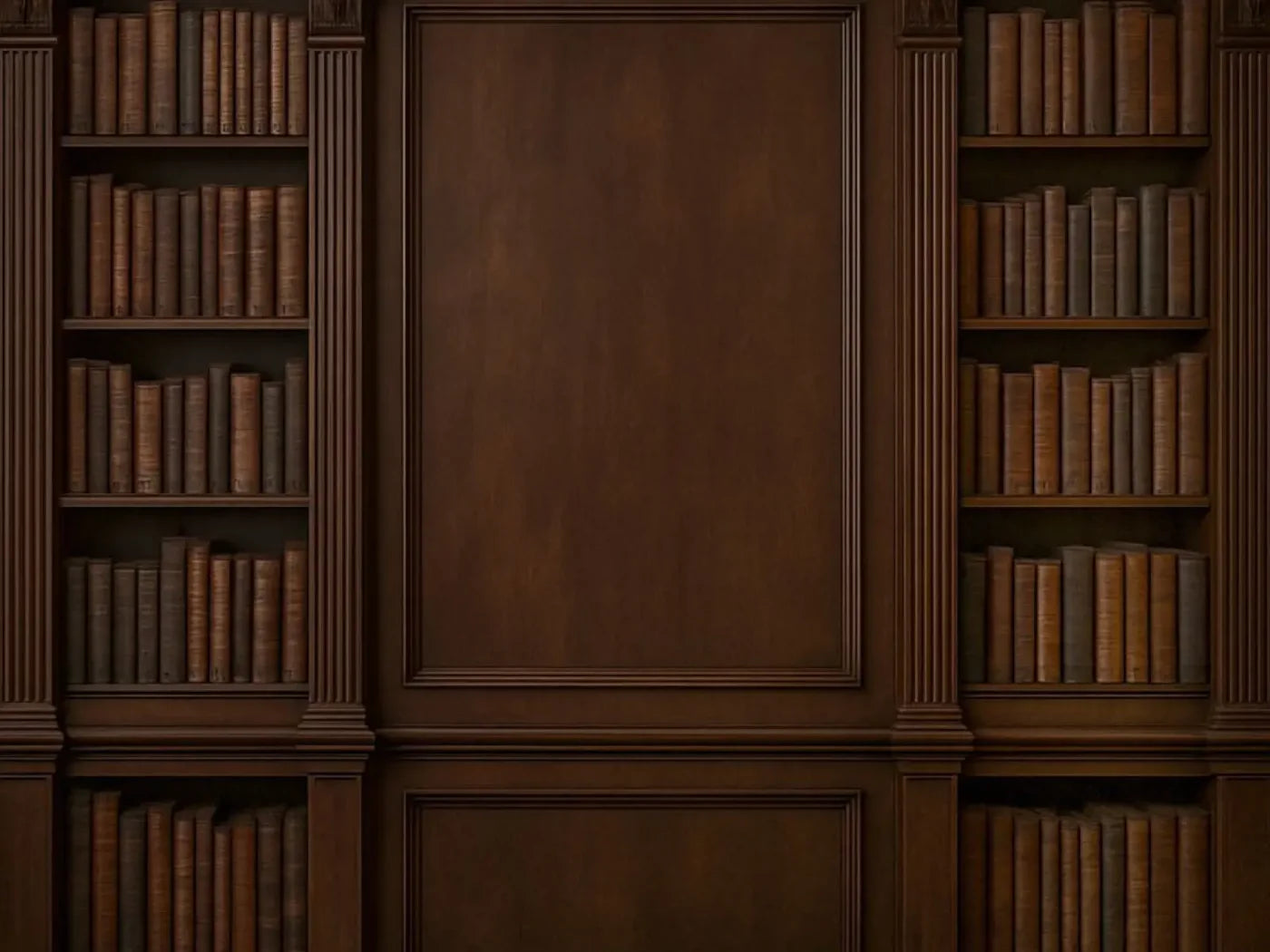 Mahogany Library Wall 8’x6’ Fleece (96 x 72 inch) Backdrop