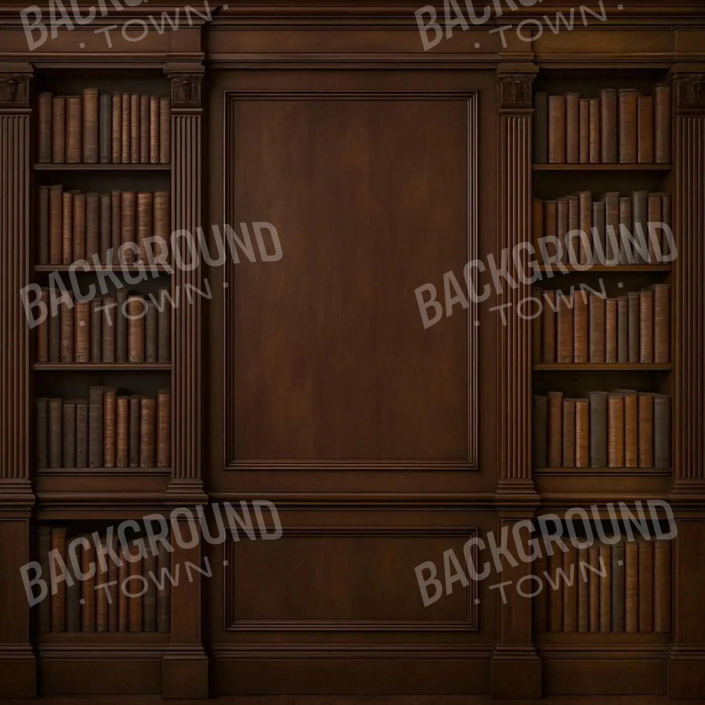 Mahogany Library Wall 8’x8’ Fleece (96 x 96 inch) Backdrop