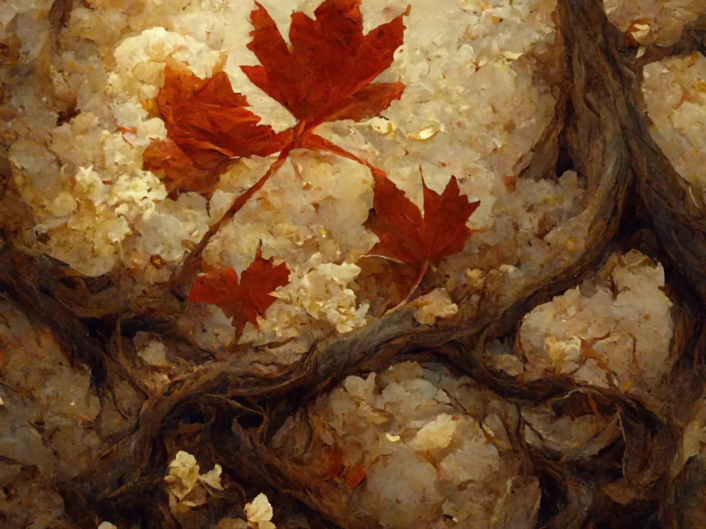 Maple Branches 6’8X5’ Fleece (80 X 60 Inch) Backdrop
