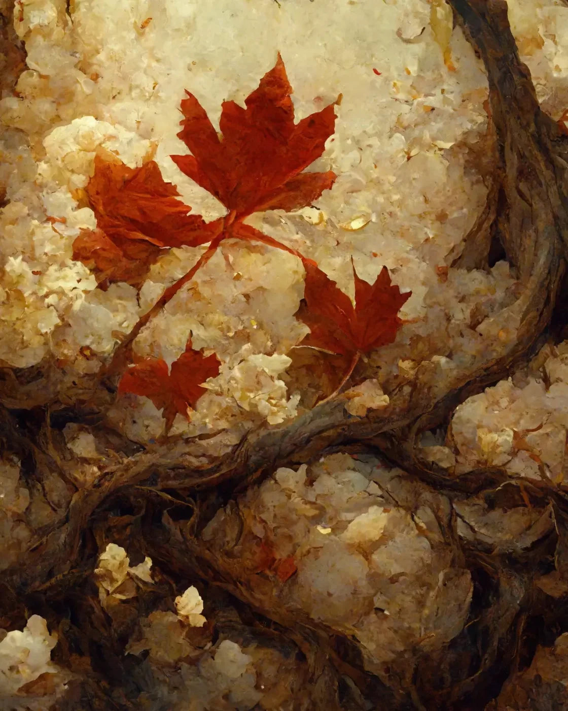 Maple Branches 8’X10’ Fleece (96 X 120 Inch) Backdrop