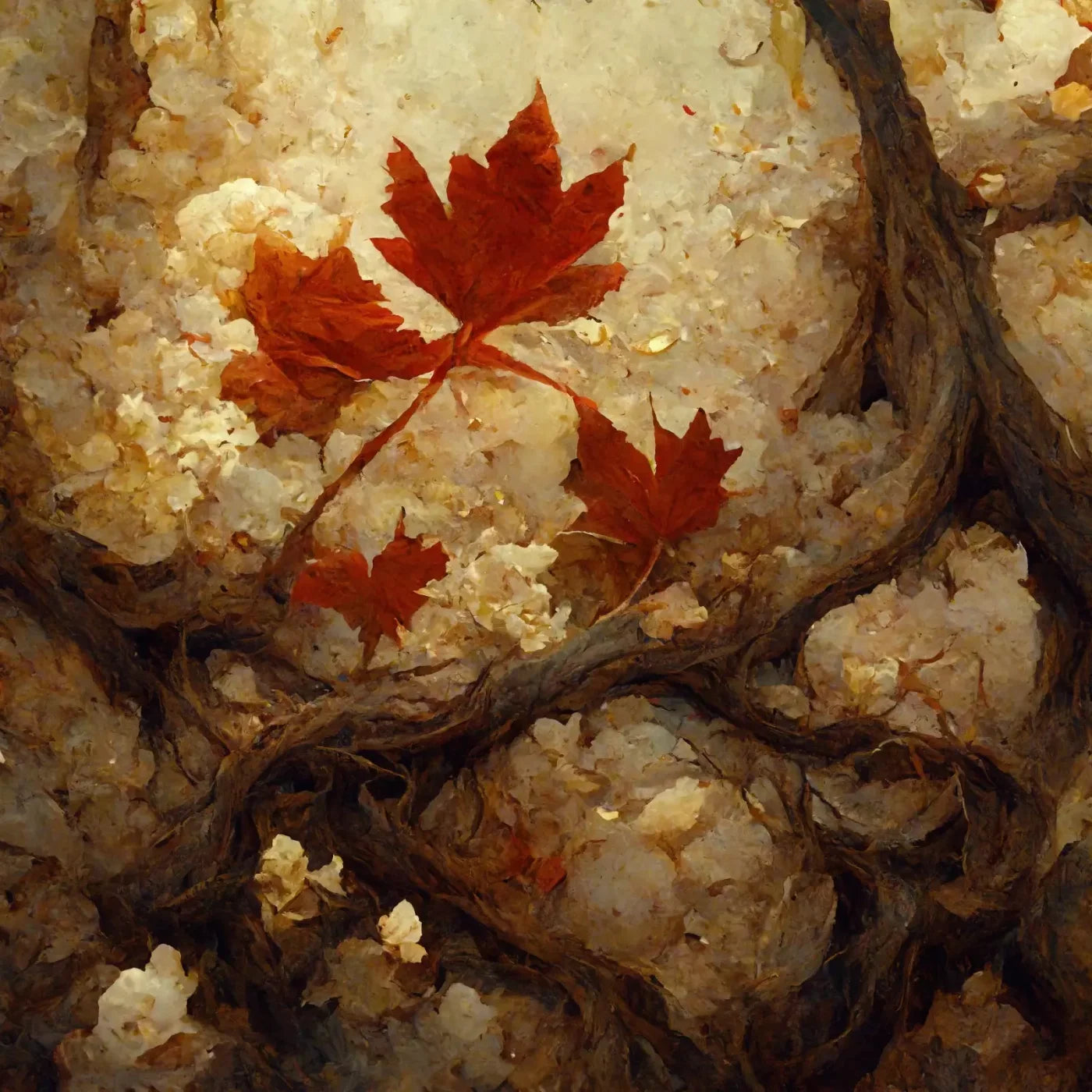 Maple Branches 8’X8’ Fleece (96 X Inch) Backdrop