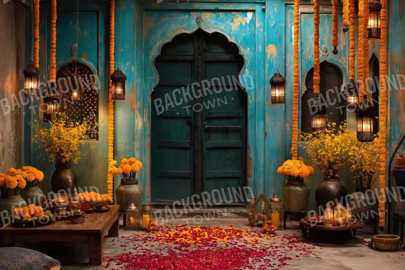 Marigold Courtyard 12’x8’ UltraCloth (144 x 96 inch) Backdrop