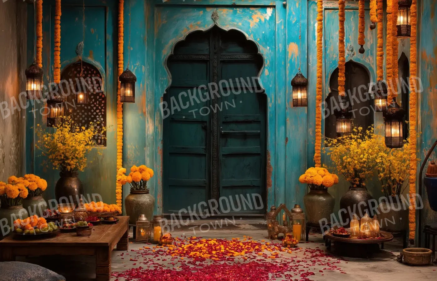 Marigold Courtyard 14’x9’ UltraCloth (168 x 108 inch) Backdrop