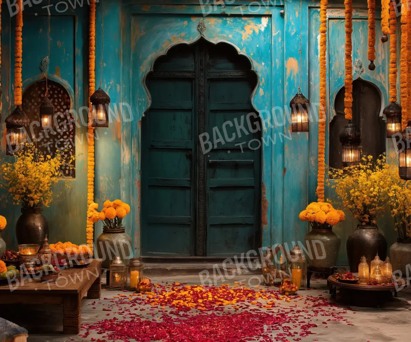 Green Yellow Red  Backdrop for Photography