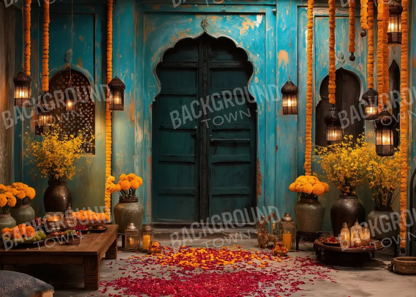 Marigold Courtyard 7’x5’ UltraCloth (84 x 60 inch) Backdrop