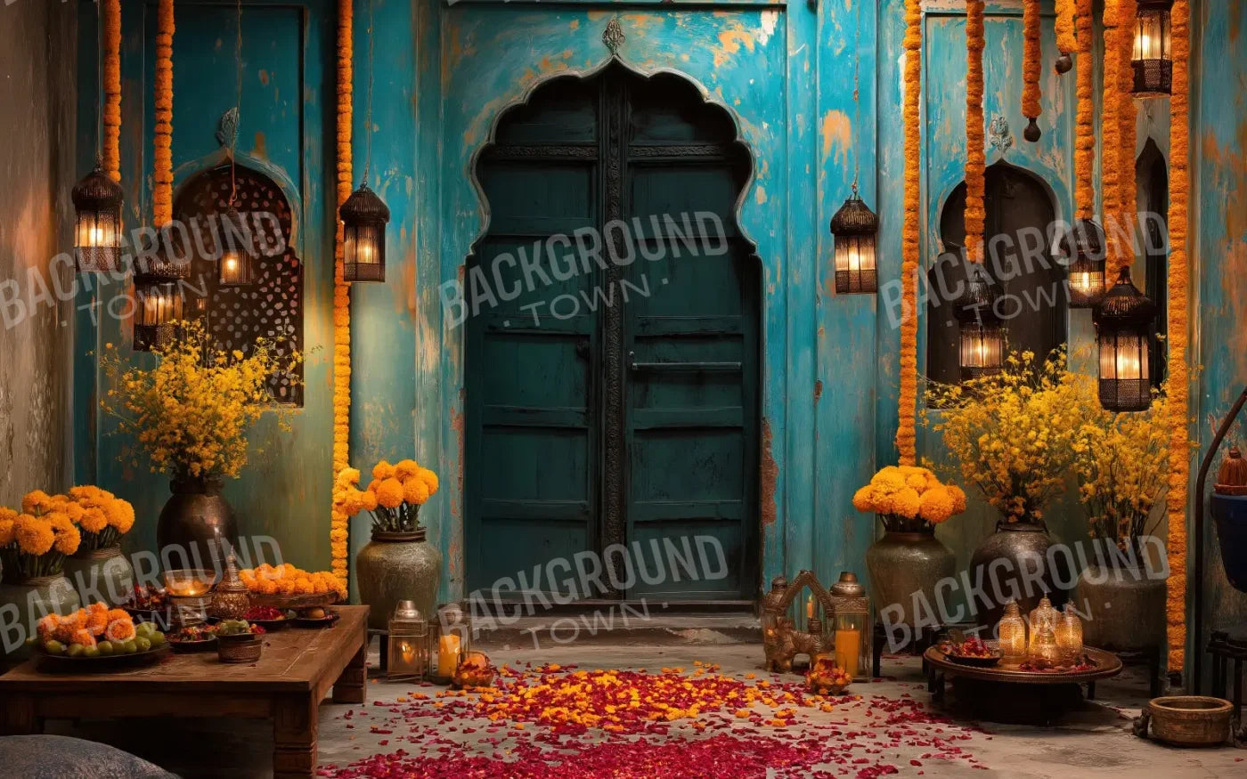 Marigold Courtyard 8’x5’ UltraCloth (96 x 60 inch) Backdrop