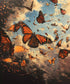 butterflies, Orange , Black   Backdrop for Photography