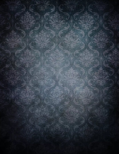 Midnight Damask 6X8 Fleece ( 72 X 96 Inch ) Backdrop
