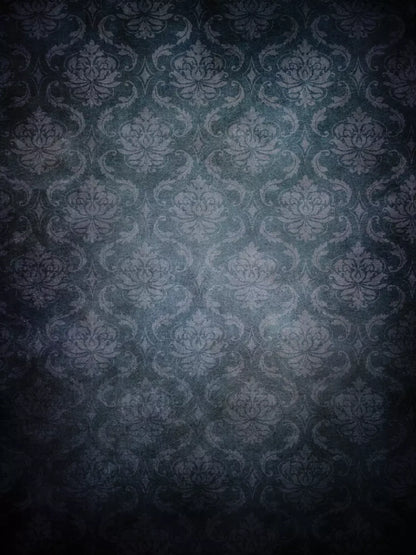Midnight Damask 8X10 Fleece ( 96 X 120 Inch ) Backdrop