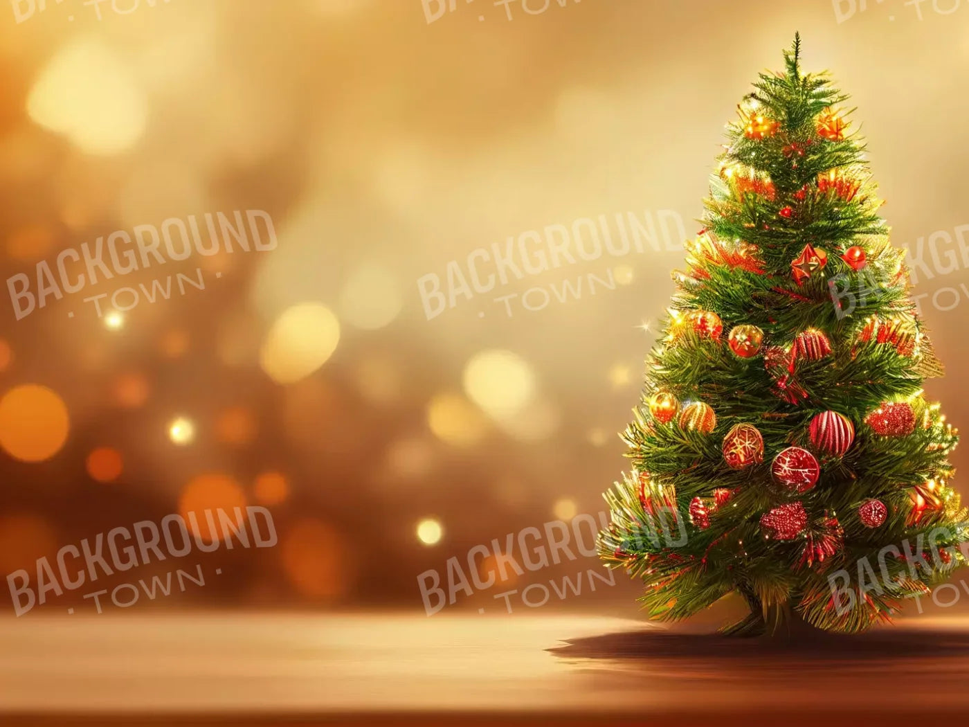 Mini Christmas Tree I 6’8X5’ Fleece (80 X 60 Inch) Backdrop