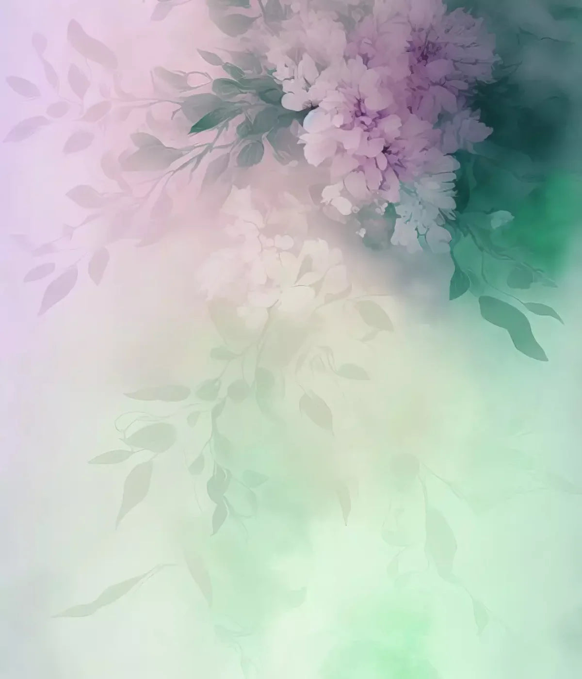 Mint Florals 10’X12’ Ultracloth (120 X 144 Inch) Backdrop