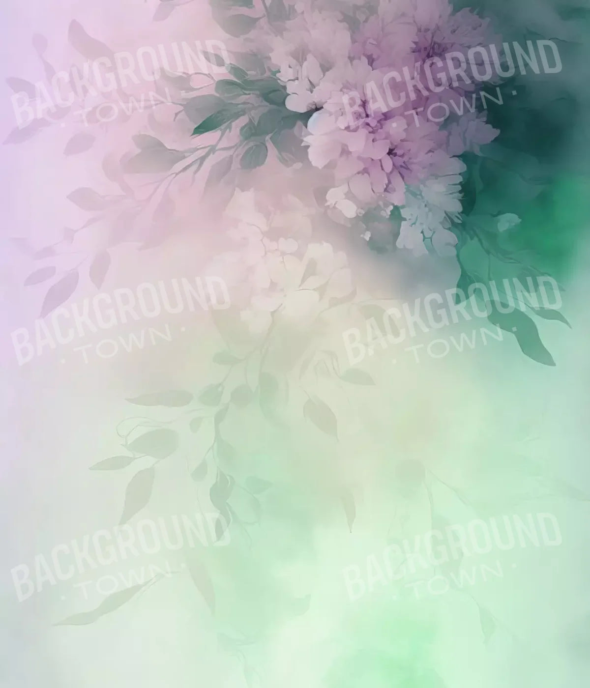Mint Florals 10’X12’ Ultracloth (120 X 144 Inch) Backdrop