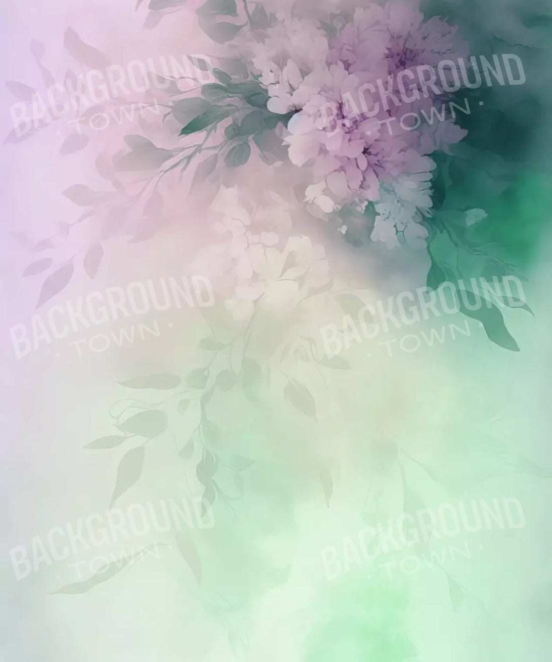 Green Floral Backdrop for Photography