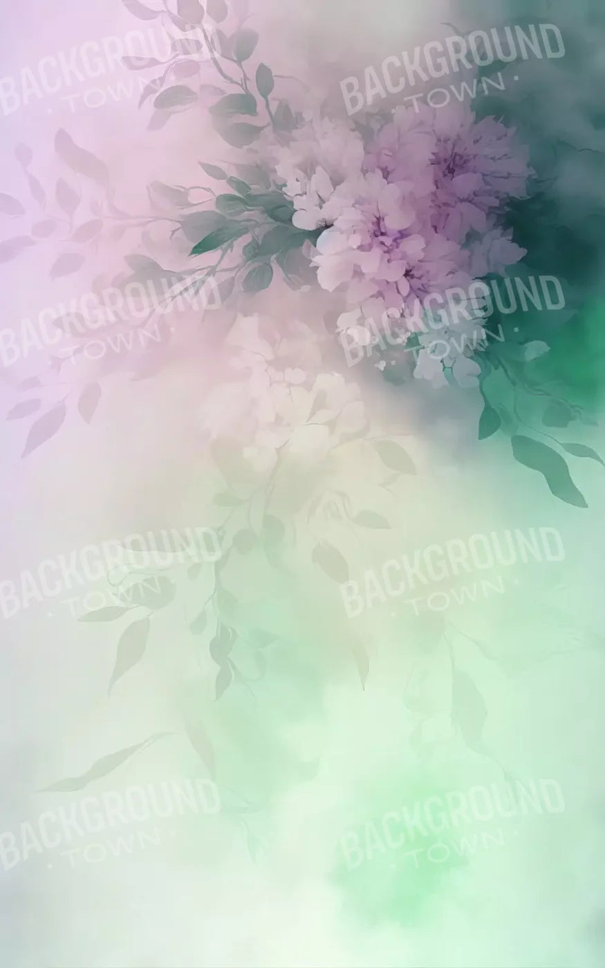 Mint Florals 9’X14’ Ultracloth (108 X 168 Inch) Backdrop