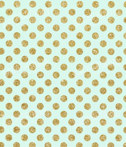Mint Gold Polka 10’X12’ Ultracloth (120 X 144 Inch) Backdrop