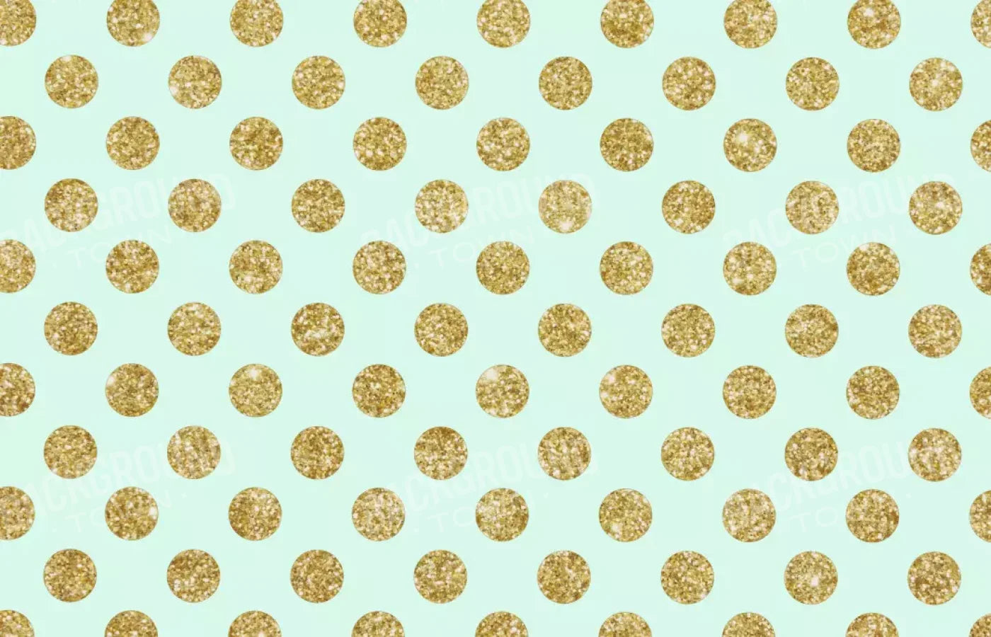 Mint Gold Polka 12’X8’ Ultracloth (144 X 96 Inch) Backdrop