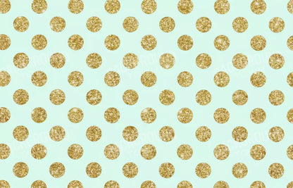Mint Gold Polka 12’X8’ Ultracloth (144 X 96 Inch) Backdrop