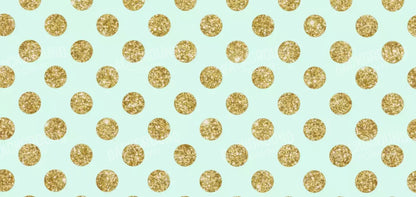 Mint Gold Polka 16’X8’ Ultracloth (192 X 96 Inch) Backdrop