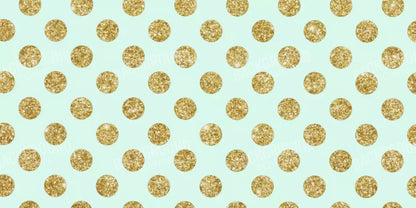 Mint Gold Polka 20’X10’ Ultracloth (240 X 120 Inch) Backdrop