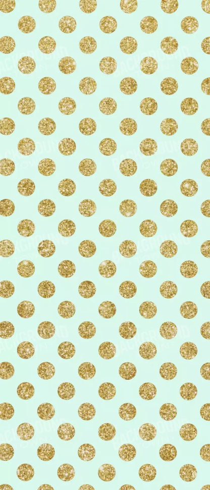 Mint Gold Polka 5’X12’ Ultracloth For Westcott X-Drop (60 X 144 Inch) Backdrop