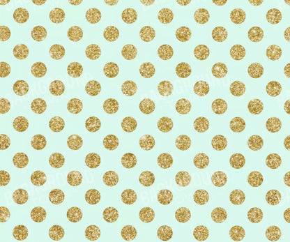 Mint Gold Polka 5’X4’2’ Fleece (60 X 50 Inch) Backdrop