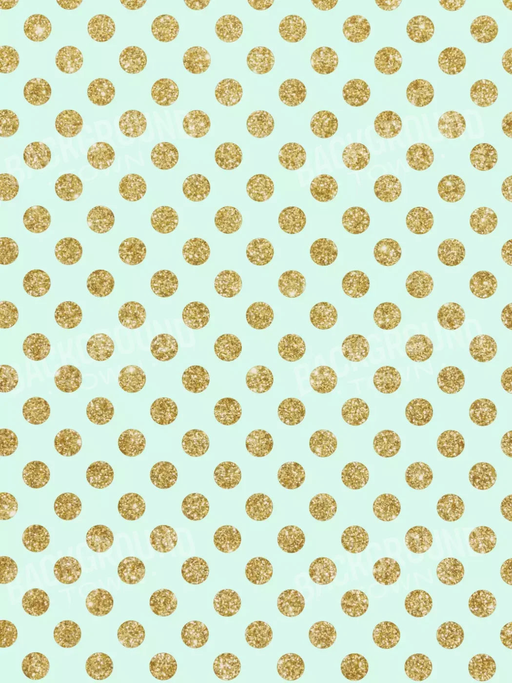 Mint Gold Polka 5’X7’ Ultracloth (60 X 84 Inch) Backdrop
