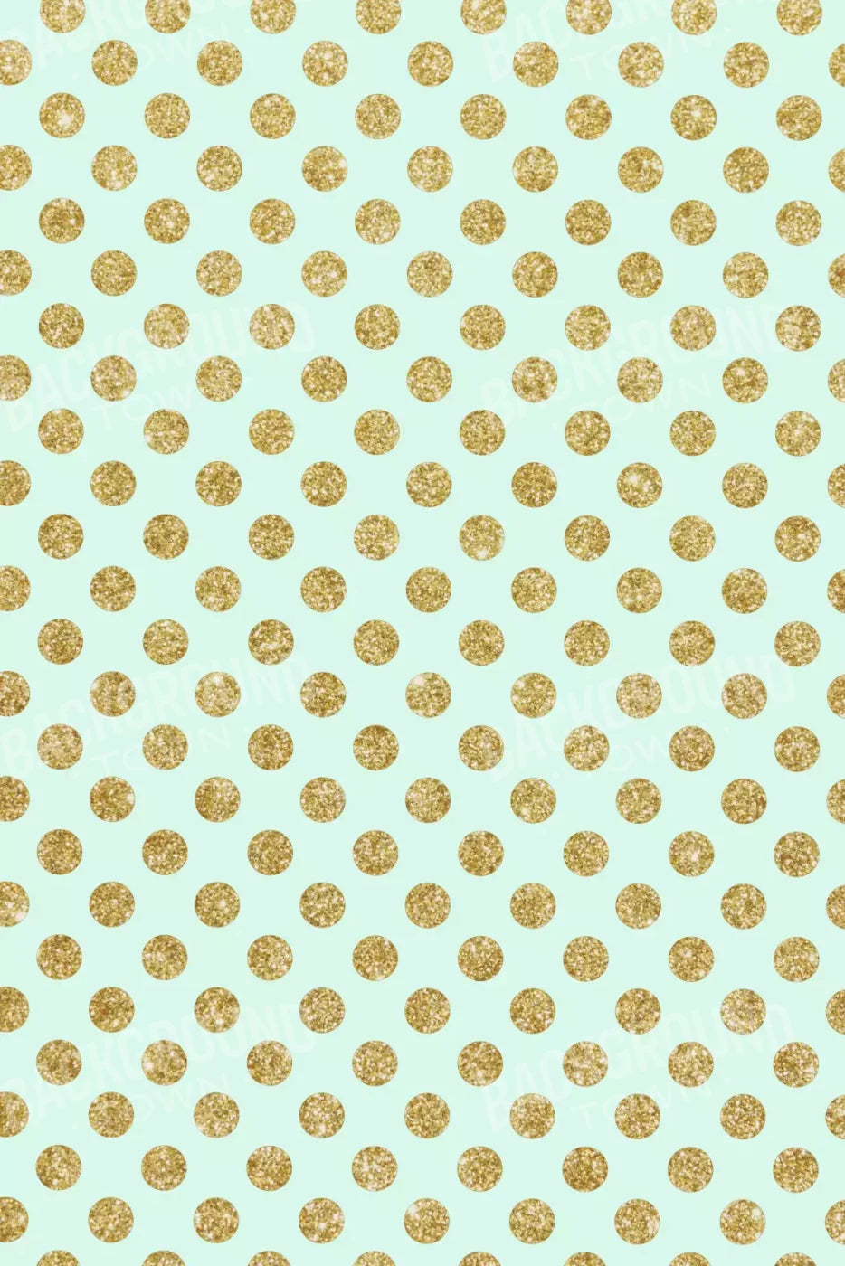 Mint Gold Polka 5’X8’ Ultracloth (60 X 96 Inch) Backdrop