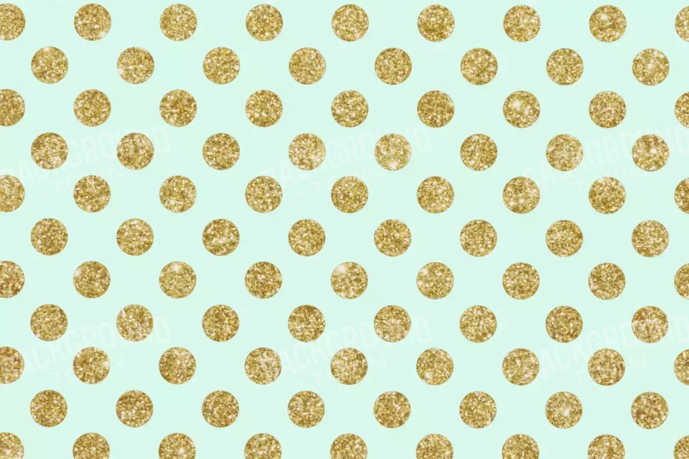 Mint Gold Polka 8’X5’ Ultracloth (96 X 60 Inch) Backdrop