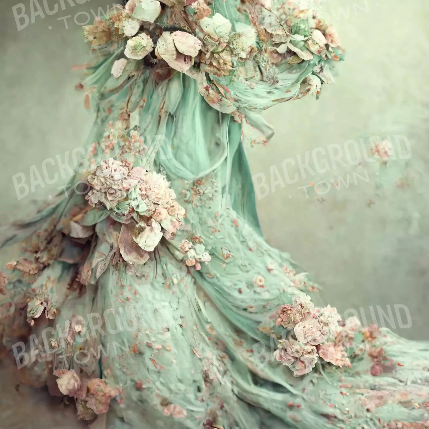 Mint Train 10X10 Ultracloth ( 120 X Inch ) Backdrop