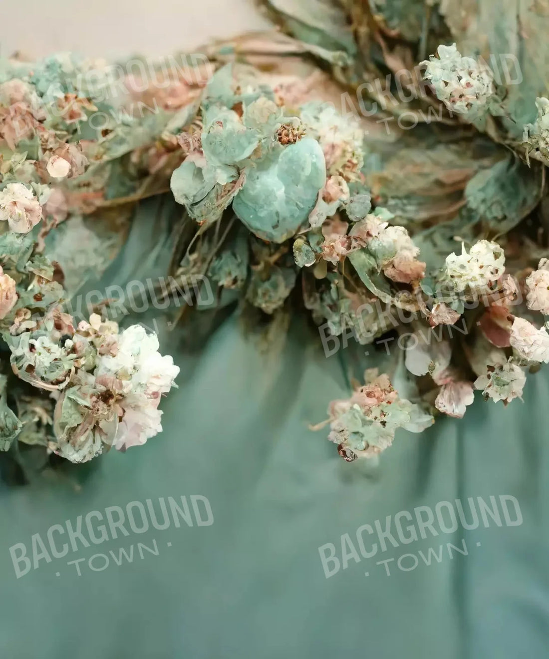 Green Floral Backdrop for Photography