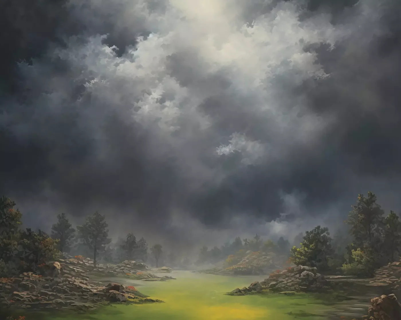 Misty Autumn Valley 10’X8’ Fleece (120 X 96 Inch) Backdrop