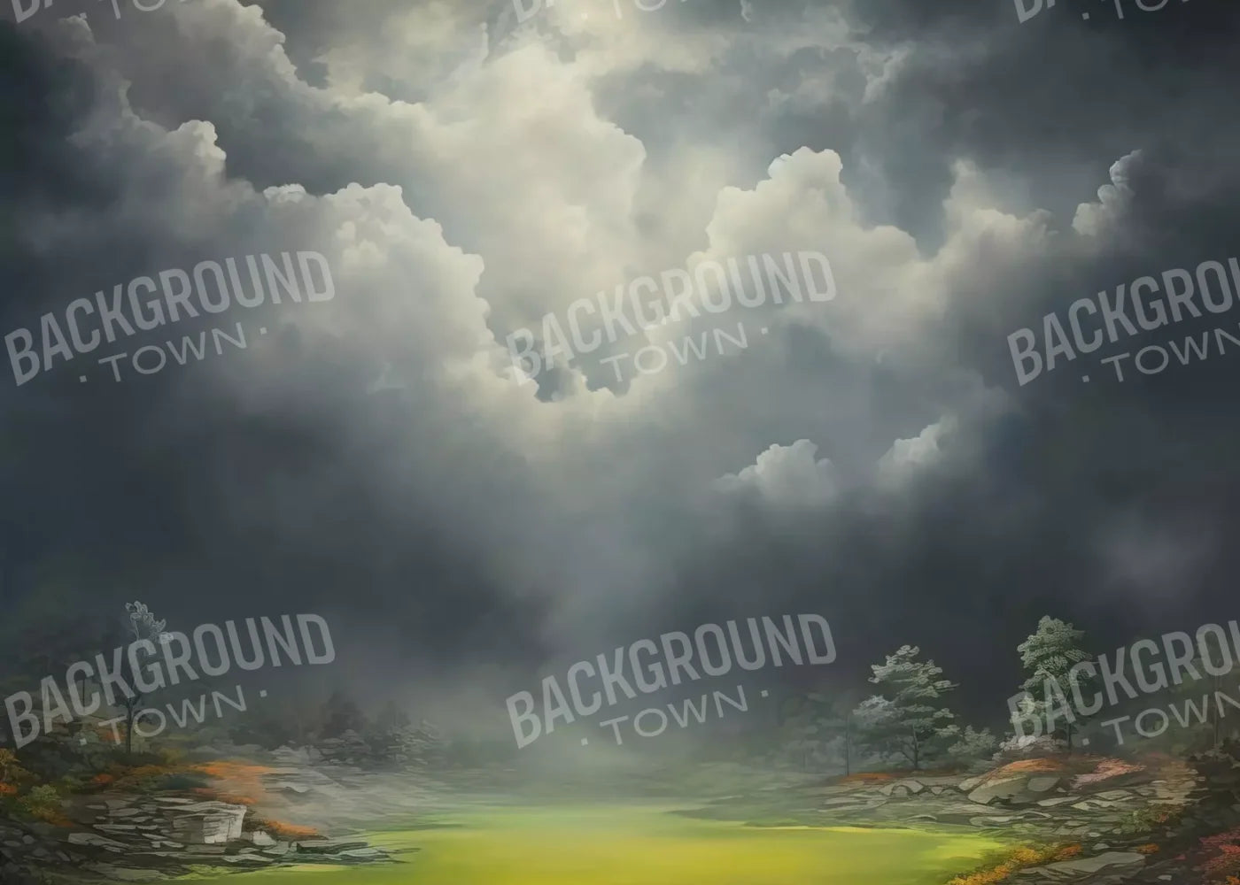 Misty Autumn Valley Ii 7’X5’ Ultracloth (84 X 60 Inch) Backdrop