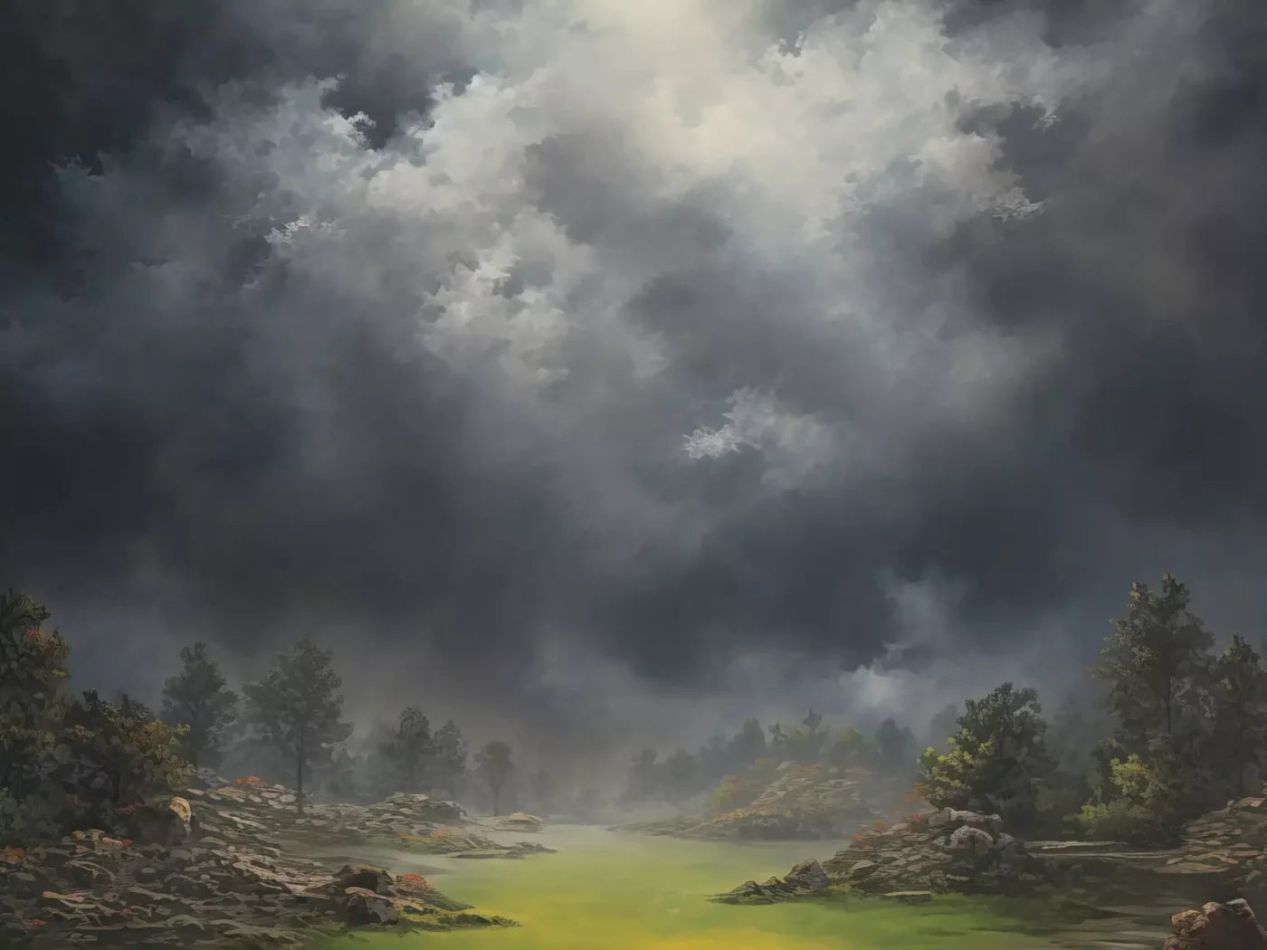Misty Autumn Valley 6’8X5’ Fleece (80 X 60 Inch) Backdrop