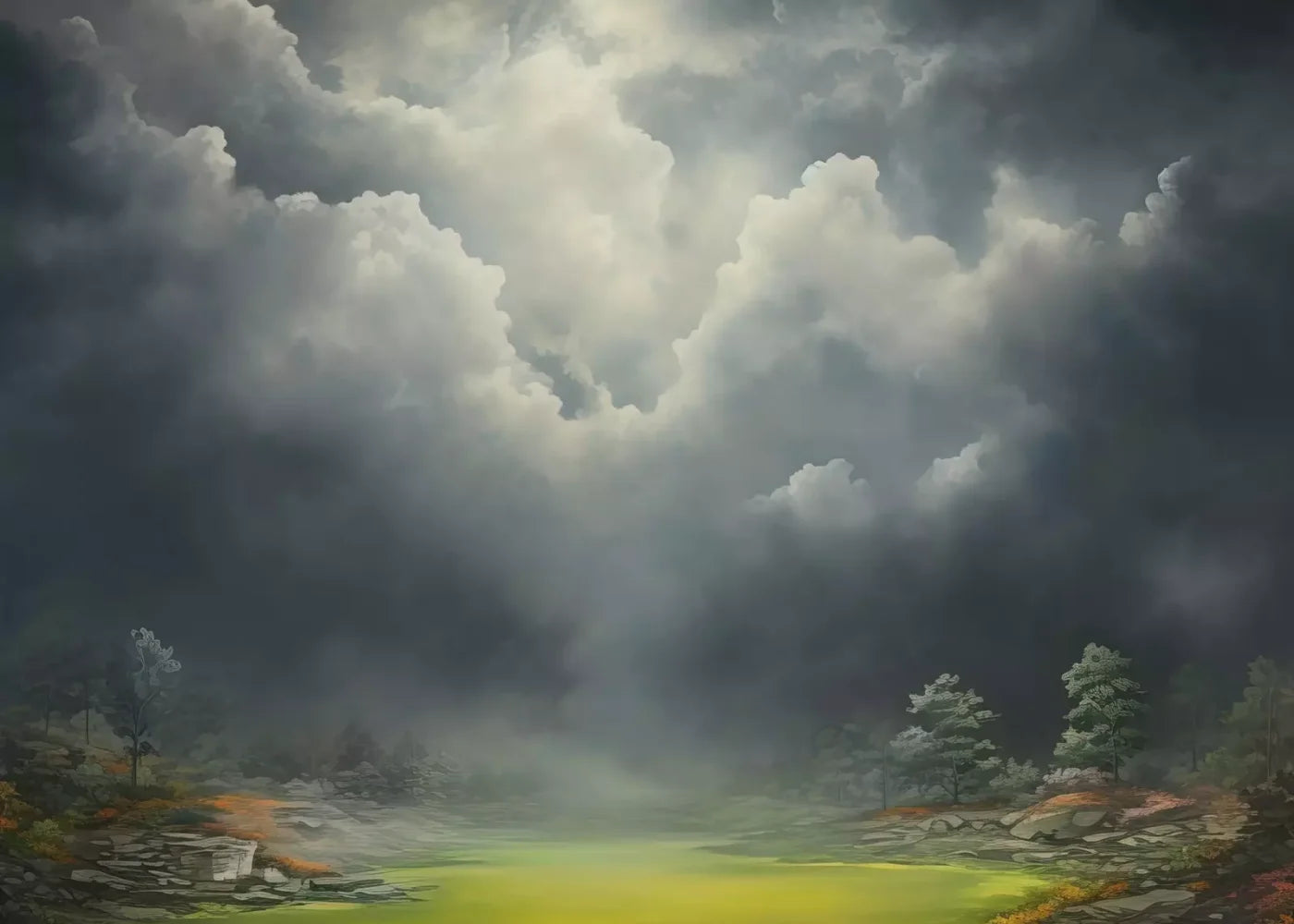 Misty Autumn Valley Ii 7’X5’ Ultracloth (84 X 60 Inch) Backdrop