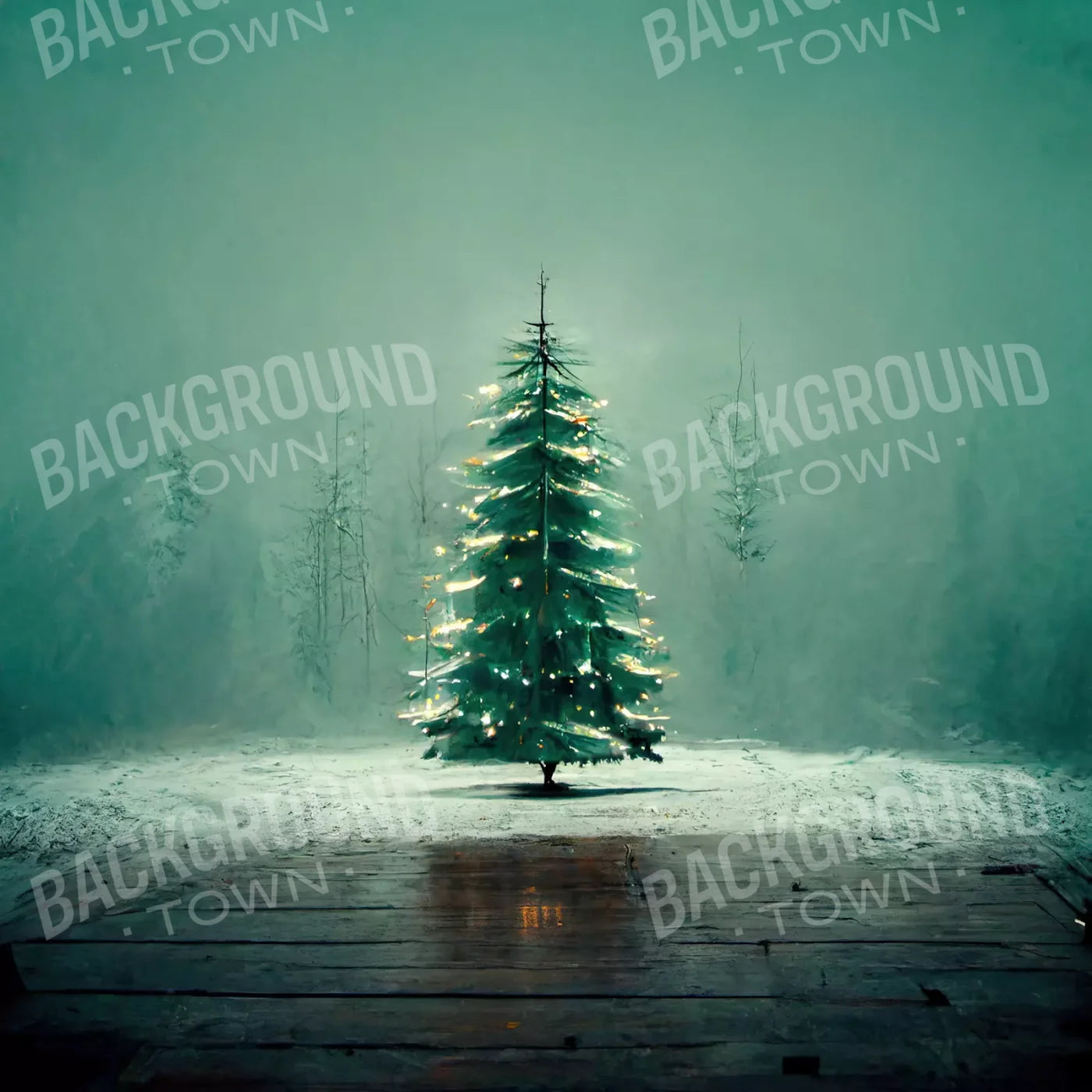 Misty Christmas 10’X10’ Ultracloth (120 X Inch) Backdrop