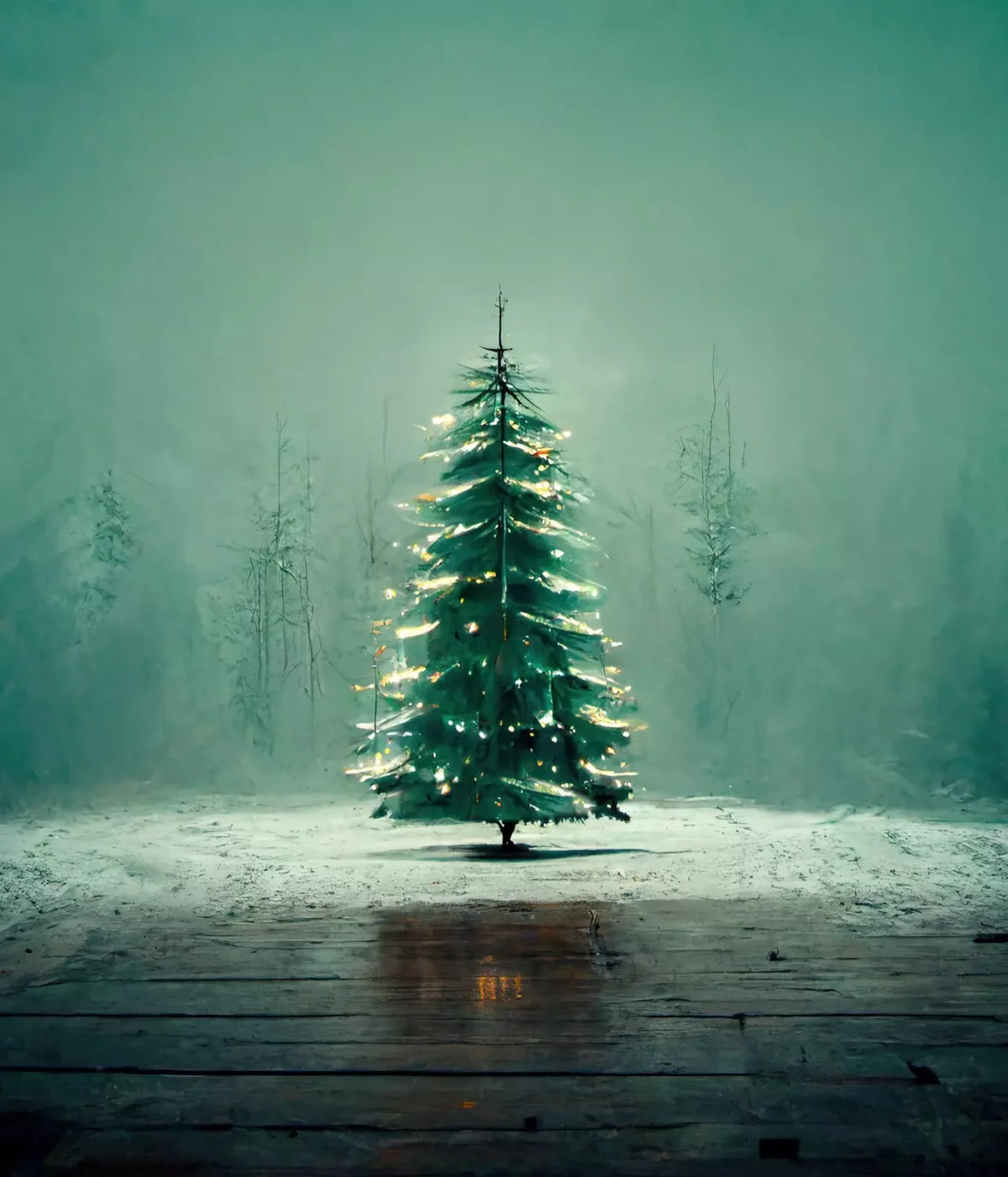 Misty Christmas 10’X12’ Ultracloth (120 X 144 Inch) Backdrop