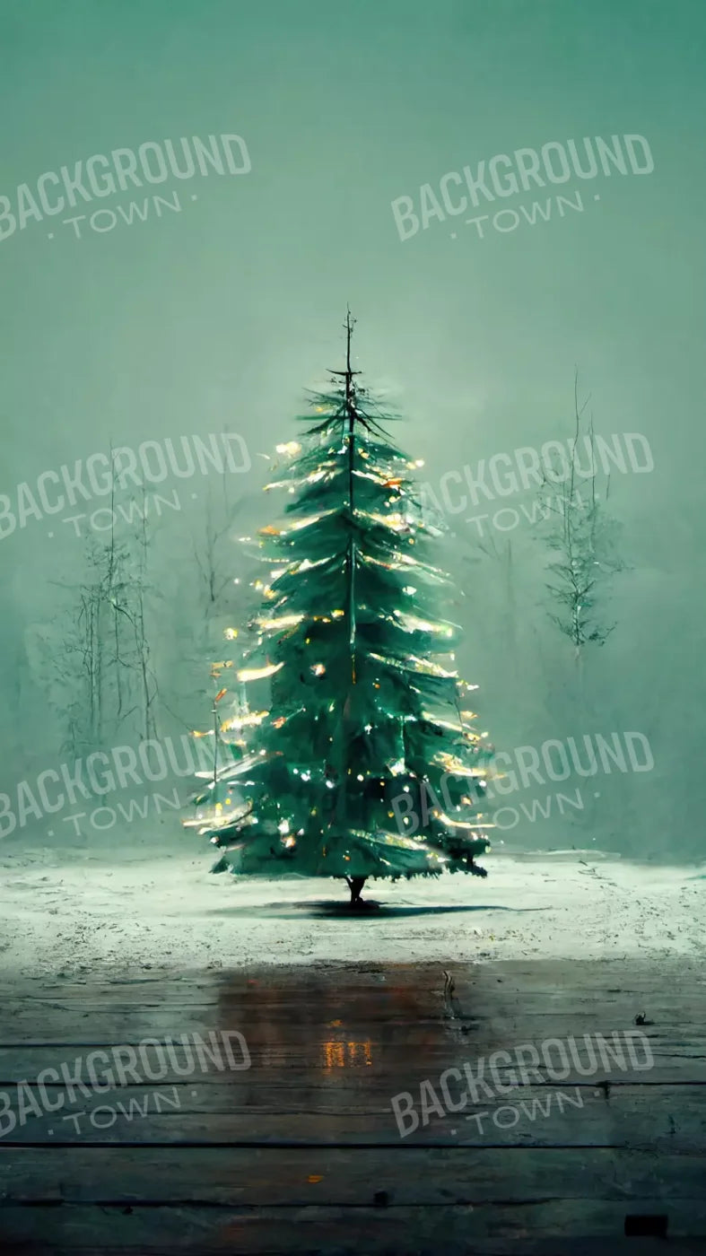 Misty Christmas 8’X14’ Ultracloth (96 X 168 Inch) Backdrop